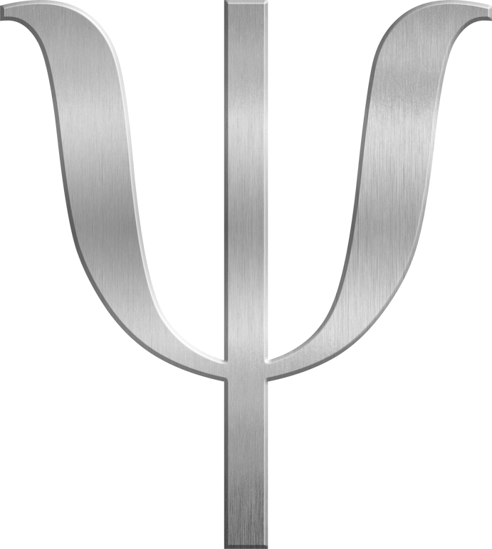 Silver ψ Psi Greek Alphabet Symbol